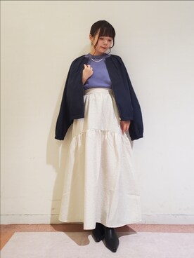 「Te chichi TERRASSE（テチチテラス）のアイテム（ブルゾン）」を使った、𝚝𝚊𝚖𝚊𝚖𝚒さん（レディース・148cm）の秋コーディネート