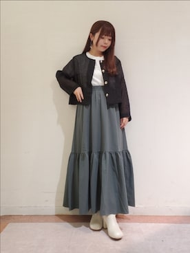 「Te chichi TERRASSE（テチチテラス）のアイテム（ジャケット/アウター）」を使った、𝚝𝚊𝚖𝚊𝚖𝚒さん（レディース・148cm）の秋コーディネート