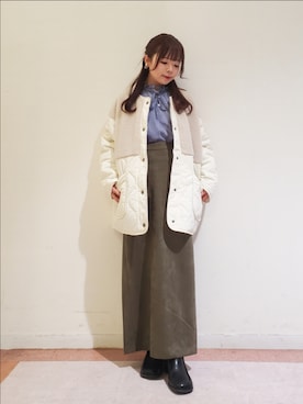「Lugnoncure（ルノンキュール）のアイテム（その他アウター）」を使った、𝚝𝚊𝚖𝚊𝚖𝚒さん（レディース・148cm）の冬コーディネート