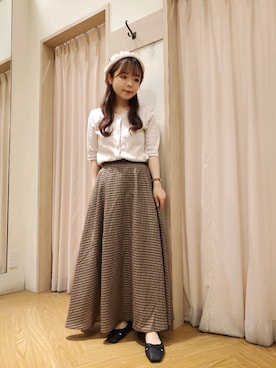 「Te chichi TERRASSE（テチチテラス）のアイテム（ハンチング/ベレー帽）」を使った、𝚝𝚊𝚖𝚊𝚖𝚒さん（レディース・148cm）の夏コーディネート