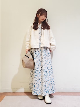 「Te chichi TERRASSE（テチチテラス）のアイテム（ブルゾン）」を使った、𝚝𝚊𝚖𝚊𝚖𝚒さん（レディース・148cm）の春コーディネート