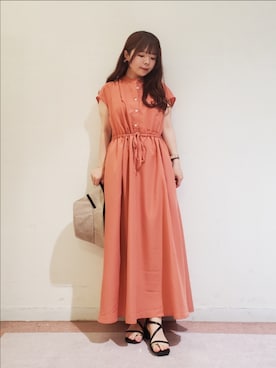 「Te chichi TERRASSE（テチチテラス）のアイテム（ワンピース/ドレス）」を使った、𝚝𝚊𝚖𝚊𝚖𝚒さん（レディース・148cm）の春コーディネート