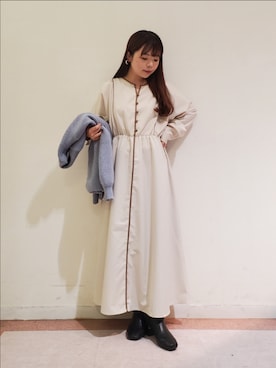 「Te chichi TERRASSE（テチチテラス）のアイテム（ワンピース/ドレス）」を使った、𝚝𝚊𝚖𝚊𝚖𝚒さん（レディース・148cm）の秋コーディネート