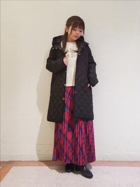 「Lugnoncure（ルノンキュール）のアイテム（その他アウター）」を使った、𝚝𝚊𝚖𝚊𝚖𝚒さん（レディース・148cm）の冬コーディネート