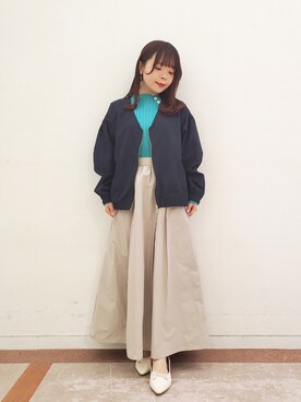 「Te chichi TERRASSE（テチチテラス）のアイテム（ブルゾン）」を使った、𝚝𝚊𝚖𝚊𝚖𝚒さん（レディース・148cm）の春コーディネート