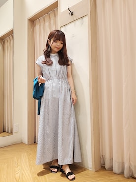 「Te chichi TERRASSE（テチチテラス）のアイテム（シャツワンピース）」を使った、𝚝𝚊𝚖𝚊𝚖𝚒さん（レディース・148cm）の夏コーディネート