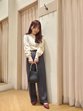 「Te chichi TERRASSE」｜「アイテム（パンツ）」を使った、𝚝𝚊𝚖𝚊𝚖𝚒さん（レディース・148cm）の春コーディネート