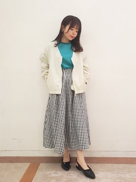 「Te chichi TERRASSE（テチチテラス）のアイテム（ブルゾン）」を使った、𝚝𝚊𝚖𝚊𝚖𝚒さん（レディース・148cm）の春コーディネート