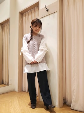 「Te chichi TERRASSE」｜「アイテム（パンツ）」を使った、𝚝𝚊𝚖𝚊𝚖𝚒さん（レディース・148cm）の秋コーディネート
