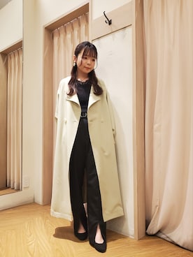 「Te chichi TERRASSE（テチチテラス）のアイテム（トレンチコート）」を使った、𝚝𝚊𝚖𝚊𝚖𝚒さん（レディース・148cm）の春コーディネート