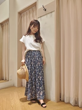 「Te chichi TERRASSE（テチチテラス）のアイテム（帽子）」を使った、𝚝𝚊𝚖𝚊𝚖𝚒さん（レディース・148cm）の夏コーディネート