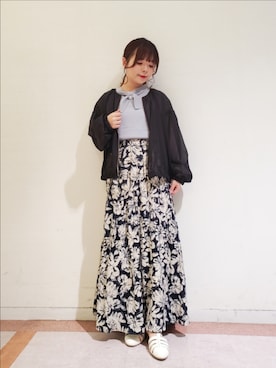 「Te chichi TERRASSE（テチチテラス）のアイテム（ブルゾン）」を使った、𝚝𝚊𝚖𝚊𝚖𝚒さん（レディース・148cm）の春コーディネート