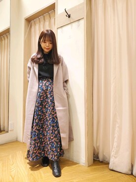 「Te chichi TERRASSE（テチチテラス）のアイテム（チェスターコート）」を使った、𝚝𝚊𝚖𝚊𝚖𝚒さん（レディース・148cm）の秋コーディネート