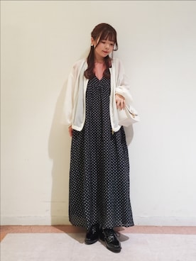 「Te chichi TERRASSE（テチチテラス）のアイテム（ジャケット/アウター）」を使った、𝚝𝚊𝚖𝚊𝚖𝚒さん（レディース・148cm）の春コーディネート