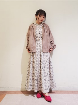 「Te chichi TERRASSE（テチチテラス）のアイテム（ブルゾン）」を使った、𝚝𝚊𝚖𝚊𝚖𝚒さん（レディース・148cm）の秋コーディネート
