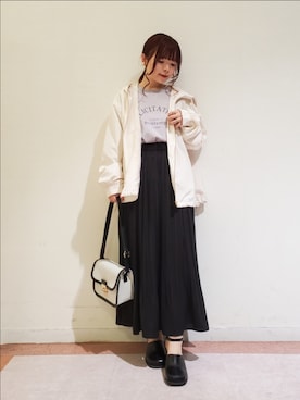 「Te chichi TERRASSE（テチチテラス）のアイテム（ブルゾン）」を使った、𝚝𝚊𝚖𝚊𝚖𝚒さん（レディース・148cm）の春コーディネート