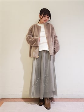 「Te chichi（テチチ）のアイテム（ブルゾン）」を使った、𝚝𝚊𝚖𝚊𝚖𝚒さん（レディース・148cm）の秋コーディネート