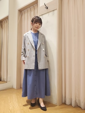 「Te chichi TERRASSE（テチチテラス）のアイテム（テーラードジャケット）」を使った、𝚝𝚊𝚖𝚊𝚖𝚒さん（レディース・148cm）の秋コーディネート