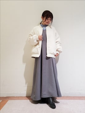 「Te chichi TERRASSE（テチチテラス）のアイテム（ブルゾン）」を使った、𝚝𝚊𝚖𝚊𝚖𝚒さん（レディース・148cm）の冬コーディネート
