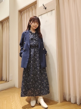 「Te chichi TERRASSE（テチチテラス）のアイテム（テーラードジャケット）」を使った、𝚝𝚊𝚖𝚊𝚖𝚒さん（レディース・148cm）の秋コーディネート