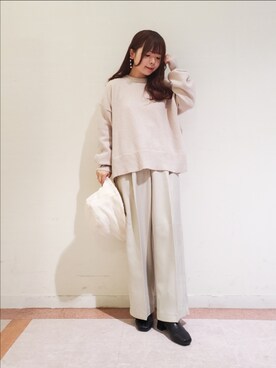 「Te chichi TERRASSE（テチチテラス）のアイテム（帽子）」を使った、𝚝𝚊𝚖𝚊𝚖𝚒さん（レディース・148cm）の冬コーディネート