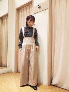 「Te chichi TERRASSE（テチチテラス）のアイテム（オールインワン・サロペット）」を使った、𝚝𝚊𝚖𝚊𝚖𝚒さん（レディース・148cm）の冬コーディネート
