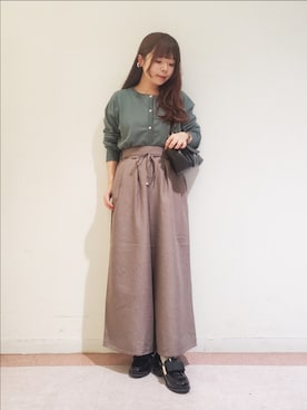 「Te chichi TERRASSE（テチチテラス）のアイテム（パンツ）」を使った、𝚝𝚊𝚖𝚊𝚖𝚒さん（レディース・148cm）の秋コーディネート