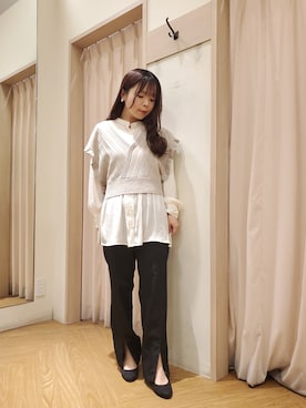 「Te chichi TERRASSE」｜「アイテム（パンツ）」を使った、𝚝𝚊𝚖𝚊𝚖𝚒さん（レディース・148cm）の春コーディネート