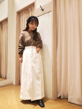 「Te chichi TERRASSE（テチチテラス）のアイテム（ハンチング/ベレー帽）」を使った、𝚝𝚊𝚖𝚊𝚖𝚒さん（レディース・148cm）の秋コーディネート