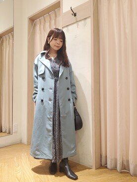 「Te chichi TERRASSE（テチチテラス）のアイテム（ステンカラーコート）」を使った、𝚝𝚊𝚖𝚊𝚖𝚒さん（レディース・148cm）の秋コーディネート