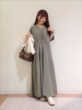「Te chichi TERRASSE（テチチテラス）のアイテム（ワンピース/ドレス）」を使った、𝚝𝚊𝚖𝚊𝚖𝚒さん（レディース・148cm）の秋コーディネート