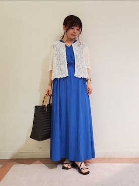 「Te chichi TERRASSE（テチチテラス）のアイテム（ワンピース/ドレス）」を使った、𝚝𝚊𝚖𝚊𝚖𝚒さん（レディース・148cm）の夏コーディネート