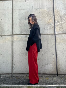 「CLANE（クラネ）のアイテム（スラックス）」を使った、MITSUKIさん（レディース・161cm）の秋コーディネート