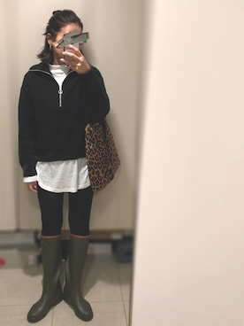 「AIGLE（エーグル）のアイテム（レインシューズ）」を使った、aaasukaaa21さん（レディース・160cm）の冬コーディネート