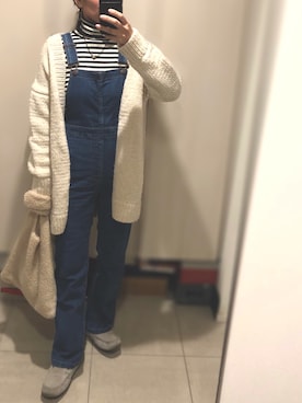 「タートルネック」｜「アイテム（モカシン/デッキシューズ）」を使った、aaasukaaa21さん（レディース・160cm）の冬コーディネート
