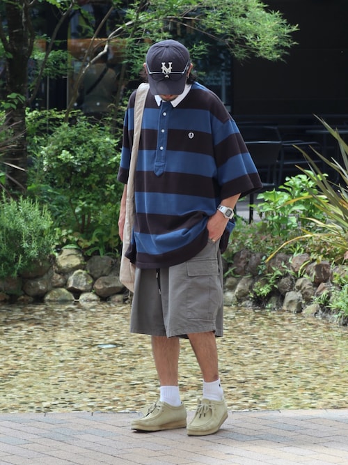 ANGLAN（アングラン）の「ANGLAN-Stripe Wappen PK Half Shirt