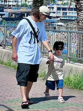 「Fanatics（ファナティクス）のアイテム」を使った、DAIGOさん（メンズ・166cm）の夏コーディネート