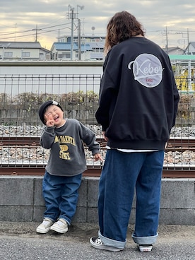 「coca（coca）（コカ）のアイテム（スウェット）」を使った、DAIGOさん（メンズ・166cm）の冬コーディネート