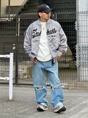 SCHOTT-NYLON VARSITY JACKET/ショット ナイロン バーシティジャケット
