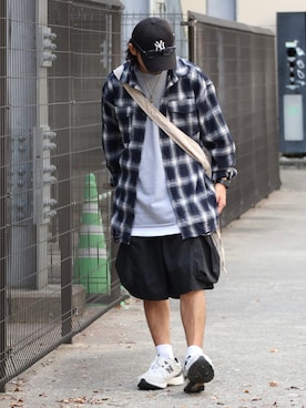 「ANGLAN（アングラン）のアイテム（パンツ）」を使った、DAIGOさん（メンズ・166cm）の夏コーディネート