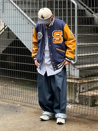 新品　HOUSTON ヒューストン　MELTON JACKET スタジャン　XL HOUSTON ヒューストン メルトン アワード ジャケット キャット