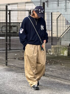 「Fanatics（ファナティクス）のアイテム」を使った、DAIGOさん（メンズ・166cm）の秋コーディネート