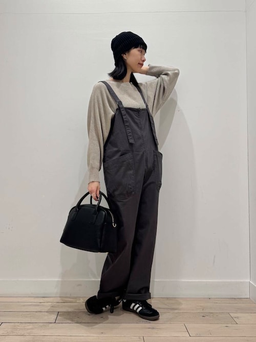 セール】製品染めジップデザインサロペット（サロペット
