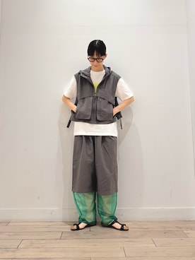 「PLAKTON（プラクトン）のアイテム」を使った、くどうさん（レディース・157cm）の夏コーディネート