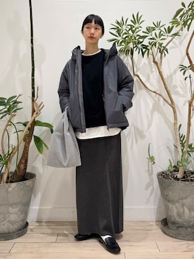 「アイテム（ダウンジャケット/コート）」を使った、くどうさん（レディース・157cm）の冬コーディネート