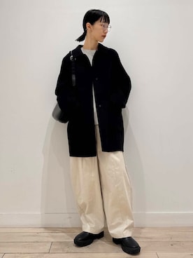 「アイテム（ステンカラーコート）」を使った、くどうさん（レディース・157cm）の秋コーディネート