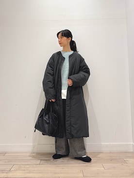 「アイテム（ダウンジャケット/コート）」を使った、くどうさん（レディース・157cm）の秋コーディネート