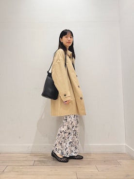 「アイテム（ステンカラーコート）」を使った、くどうさん（レディース・157cm・30代）の春コーディネート