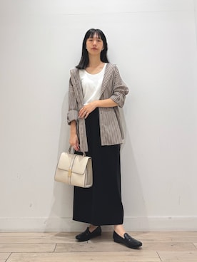 「アイテム（ローファー）」を使った、くどうさん（レディース・157cm・30代）の夏コーディネート