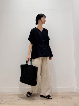 「Vネック」｜くどうさん（レディース・157cm）の夏コーディネート